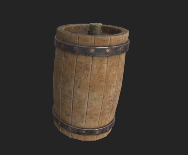 wooden barrel 4 Modello 3D .c4d .max .obj .3ds .fbx .stl .blend 