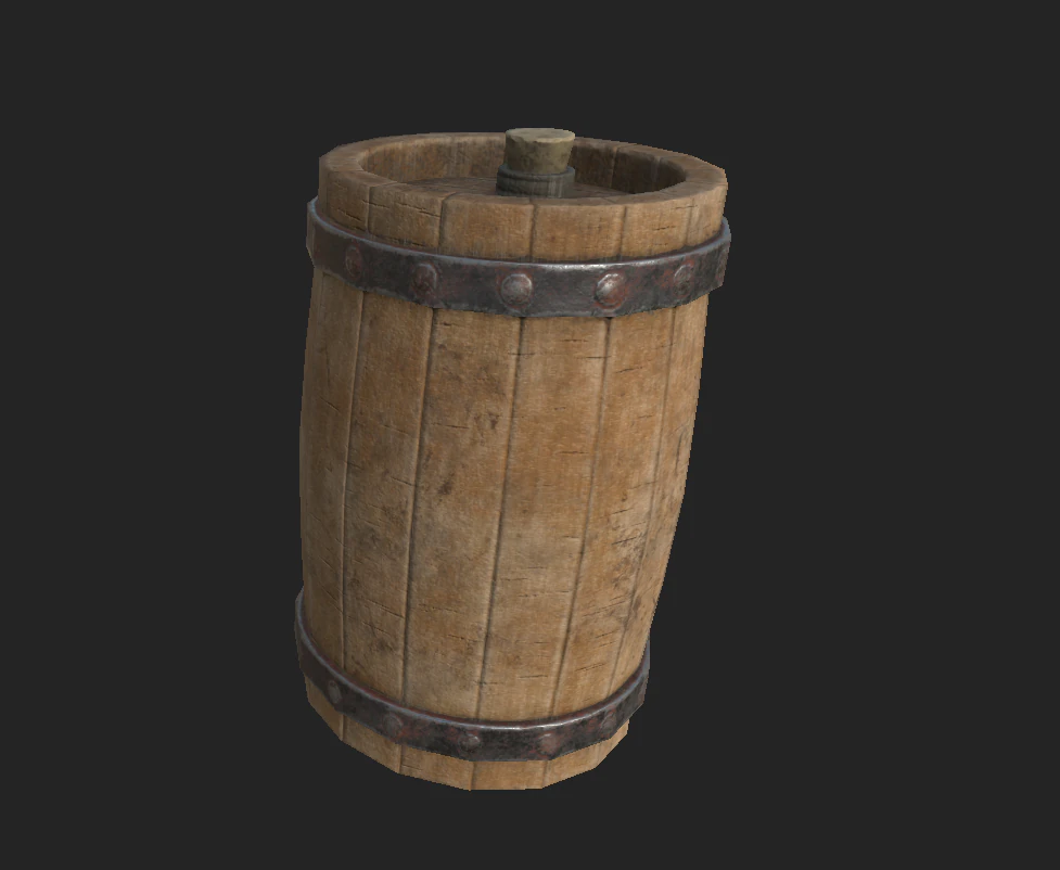 wooden barrel 4 3D Model .c4d .max .obj .3ds .fbx .stl .blend