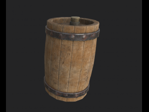 wooden barrel 4 3D Model