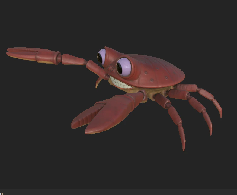 crab cartoon 1 3D Model .c4d .max .obj .3ds .fbx .stl .blend 