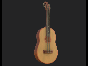 guitar cartoon 2 3D Model