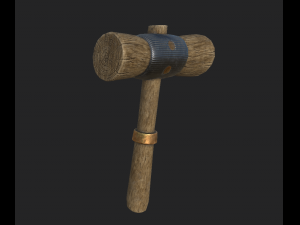 mallet wooden 2 3D Model