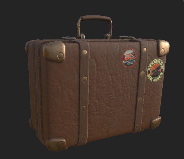 suitcase 2 cartoon 3D 模型 .c4d .max .obj .3ds .fbx .stl .blend