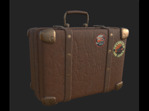 suitcase 2 cartoon 3D Model