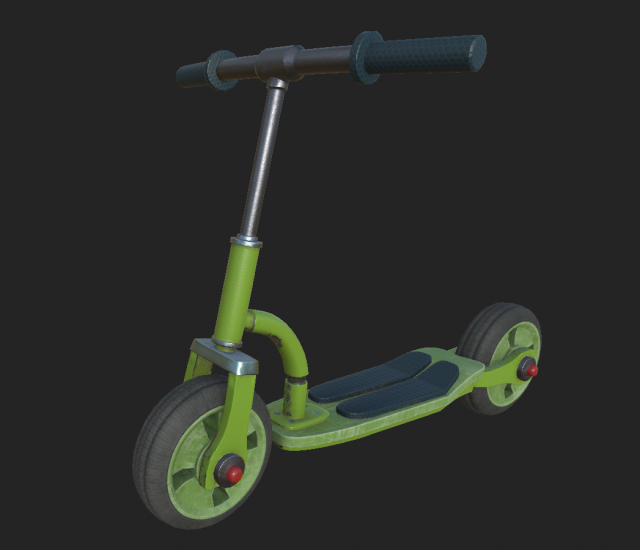 scooter cartoon 4 3D Model .c4d .max .obj .3ds .fbx .stl .blend 