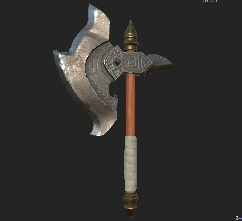 axe 3 3D Model .c4d .max .obj .3ds .fbx .stl .blend 