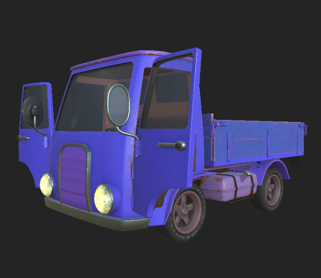 trucker blue 3D Model .c4d .max .obj .3ds .fbx .stl .blend 