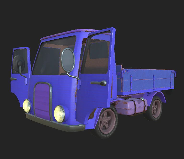trucker blue 3D Model .c4d .max .obj .3ds .fbx .stl .blend 
