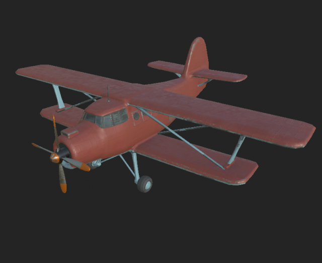 airplane an-2 cartoon Modelo 3D .c4d .max .obj .3ds .fbx .stl .blend 