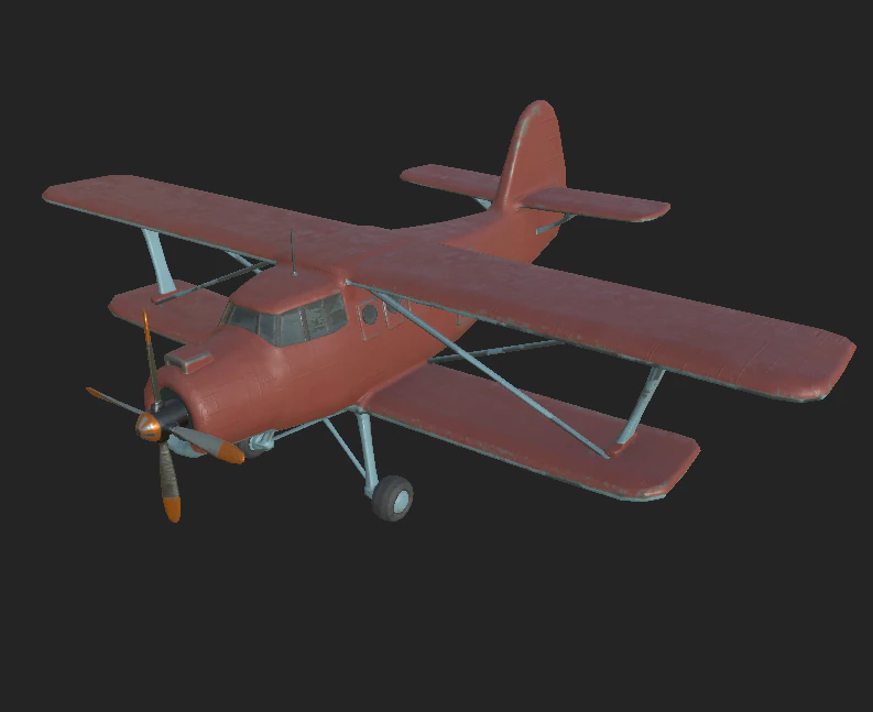 airplane an-2 cartoon 3D Model .c4d .max .obj .3ds .fbx .stl .blend 