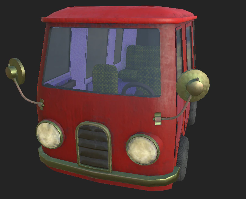 밴 오래된 만화 3D 모델 .c4d .max .obj .3ds .fbx .stl .blend 