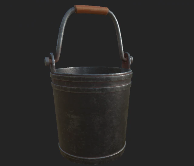 バケツ古い 3Dモデル .c4d .max .obj .3ds .fbx .stl .blend 
