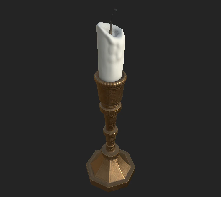 candle stick 1 3D Model .c4d .max .obj .3ds .fbx .stl .blend 