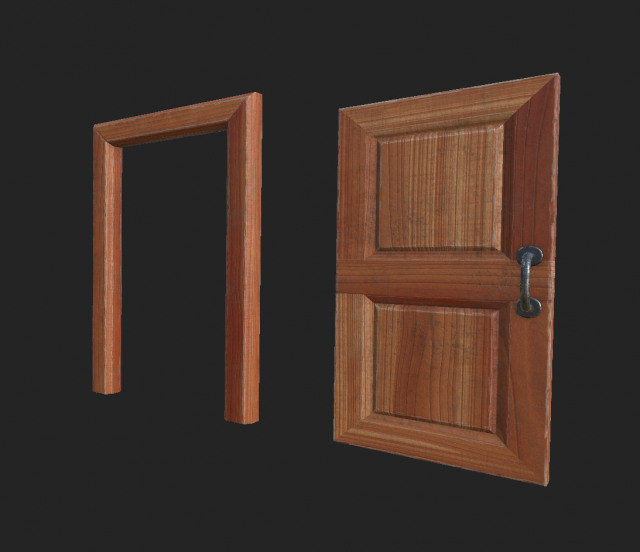 door and doorframe Modelo 3D .c4d .max .obj .3ds .fbx .stl .blend 