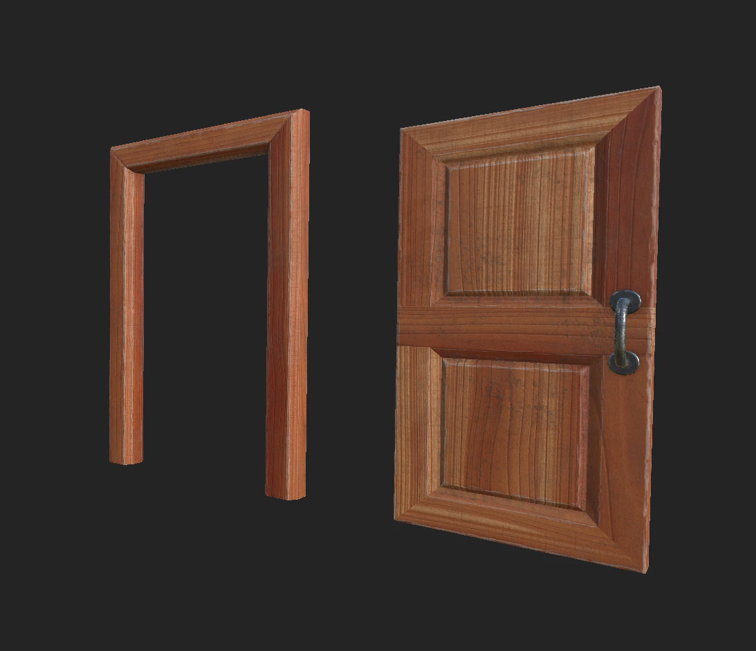 door and doorframe 3D Model .c4d .max .obj .3ds .fbx .stl .blend