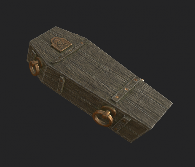 antique coffin 3D Model .c4d .max .obj .3ds .fbx .stl .blend