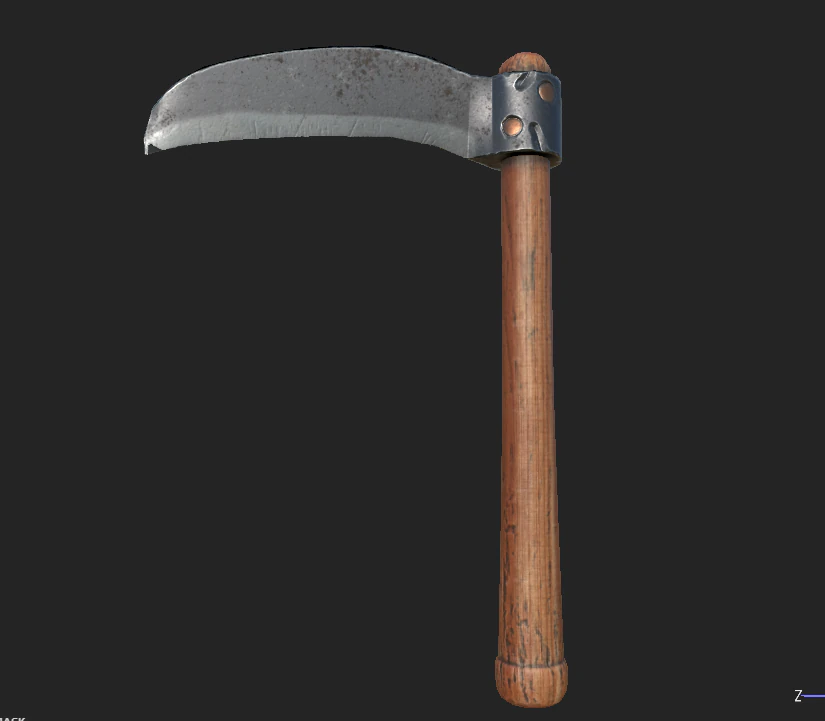 battle scythe 3D Model .c4d .max .obj .3ds .fbx .stl .blend 
