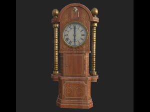 grandfather clock with a cuckoo 3D Model