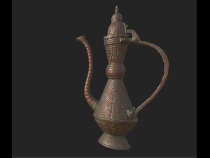 antica teiera in rame Modello 3D