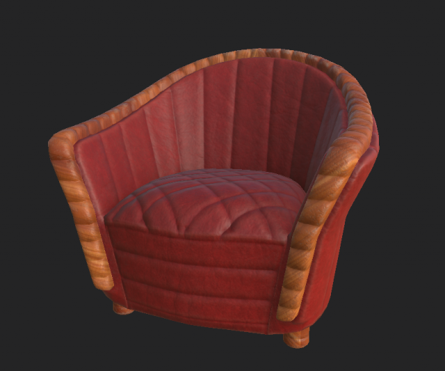 armchair 6 Model 3D .c4d .max .obj .3ds .fbx .stl .blend 