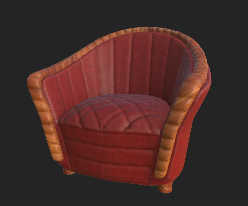 armchair 6 3D Model .c4d .max .obj .3ds .fbx .stl .blend 