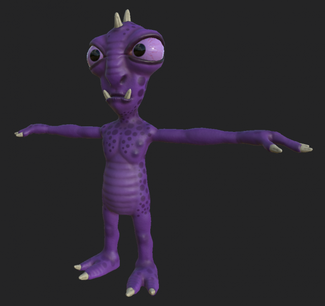 alien cartoon 1 3D Model .c4d .max .obj .3ds .fbx .stl .blend 