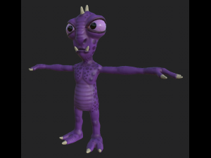 alien cartoon 1 3D Model