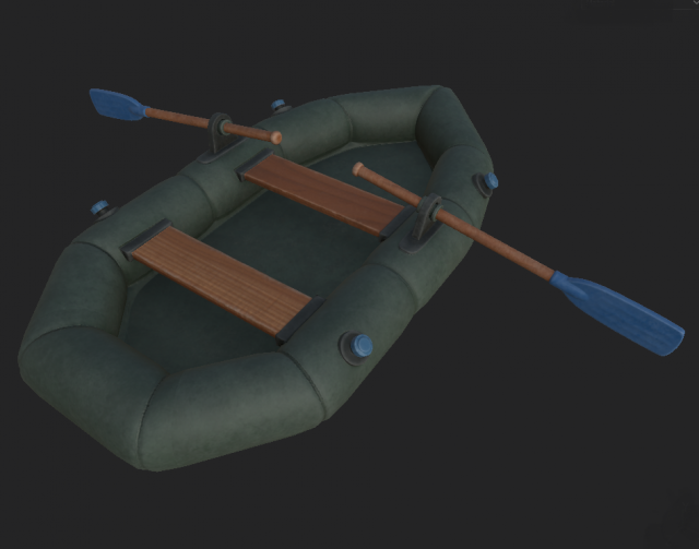 rubber boat 1 3D 모델 .c4d .max .obj .3ds .fbx .stl .blend 
