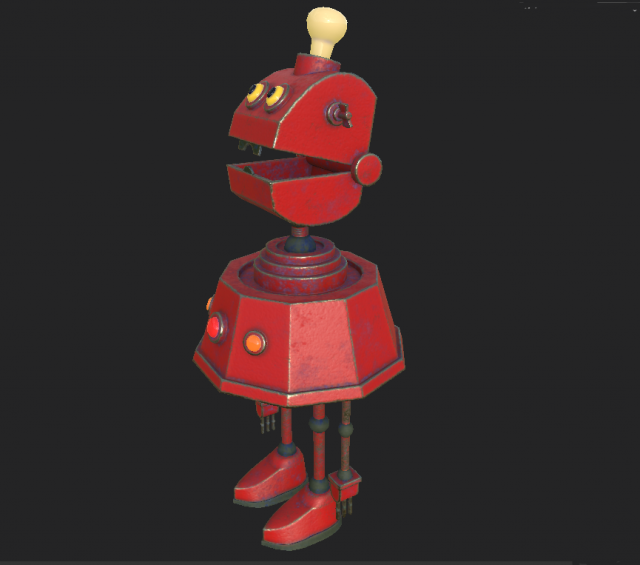 robot red 2 Model 3D .c4d .max .obj .3ds .fbx .stl .blend 
