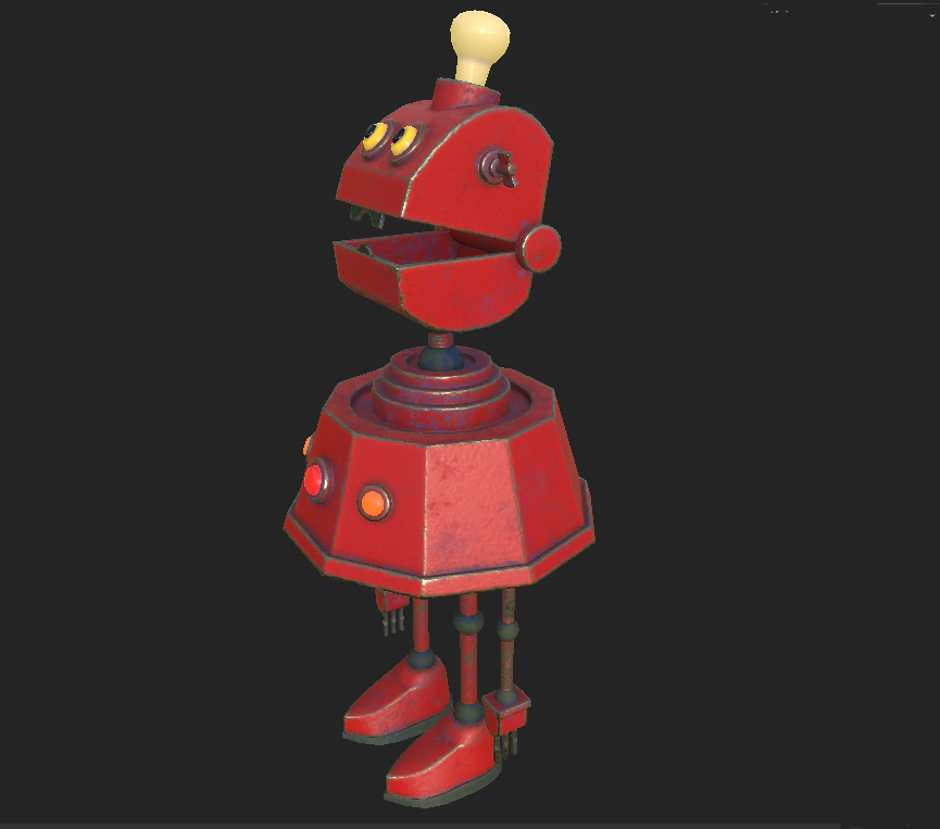 robot red 2 3D Model .c4d .max .obj .3ds .fbx .stl .blend 