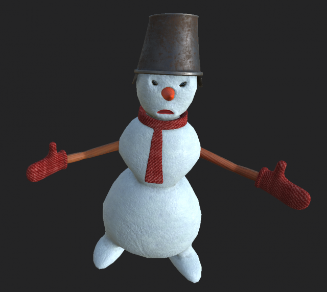 snowman 1 3D 模型 .c4d .max .obj .3ds .fbx .stl .blend 
