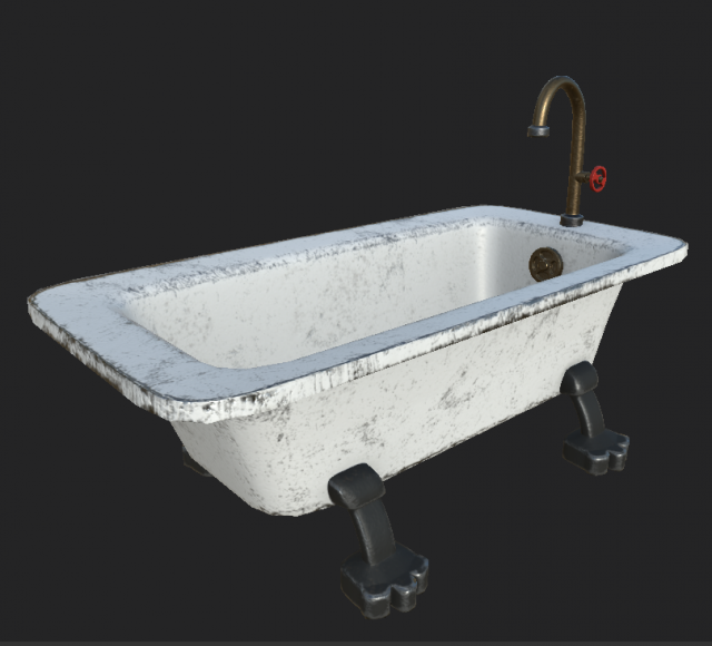 old bath 1 3D Model .c4d .max .obj .3ds .fbx .stl .blend 
