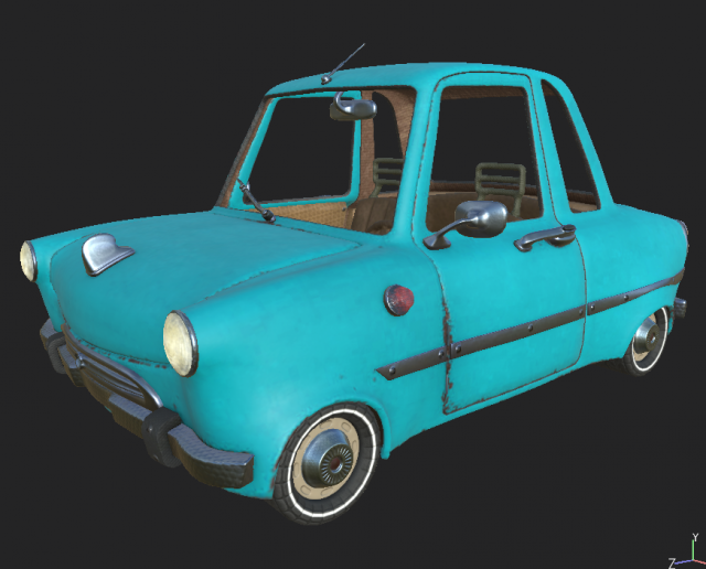 car blue Modèle 3D .c4d .max .obj .3ds .fbx .stl .blend 