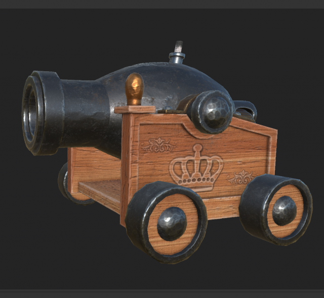 cannon 7 3Dモデル .c4d .max .obj .3ds .fbx .stl .blend 