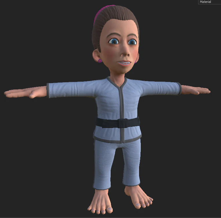 karate female 3D Model .c4d .max .obj .3ds .fbx .stl .blend