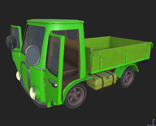 truck green 3D Model .c4d .max .obj .3ds .fbx .stl .blend 