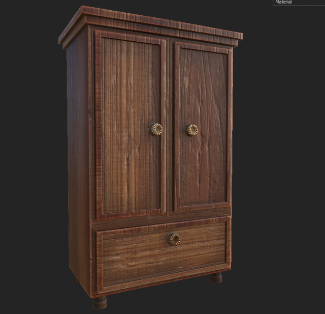 old wardrobe 1 3D Модель .c4d .max .obj .3ds .fbx .stl .blend 