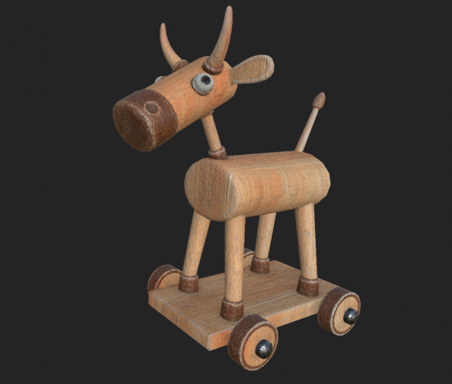 cow on wheels 3D Модель .c4d .max .obj .3ds .fbx .stl .blend 