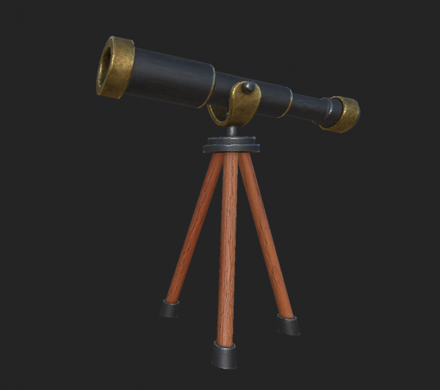 telescope cartoon 1 3D Model .c4d .max .obj .3ds .fbx .stl .blend 