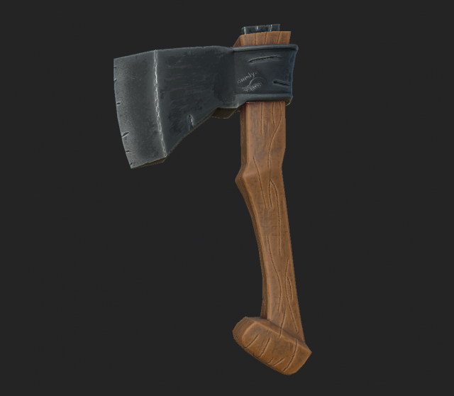 axe of a carpenter 3D Модель .c4d .max .obj .3ds .fbx .stl .blend 