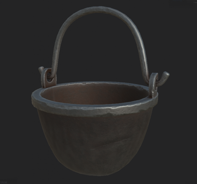 cauldron stylized 2 Model 3D .c4d .max .obj .3ds .fbx .stl .blend 