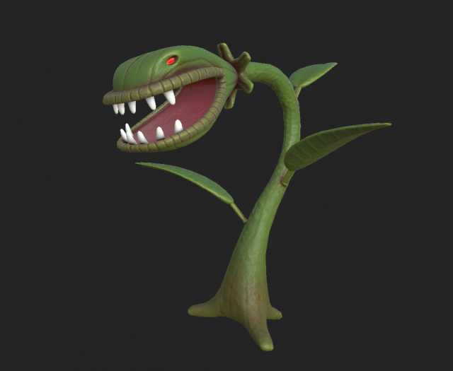 flower predator cartoon Model 3D .c4d .max .obj .3ds .fbx .stl .blend 
