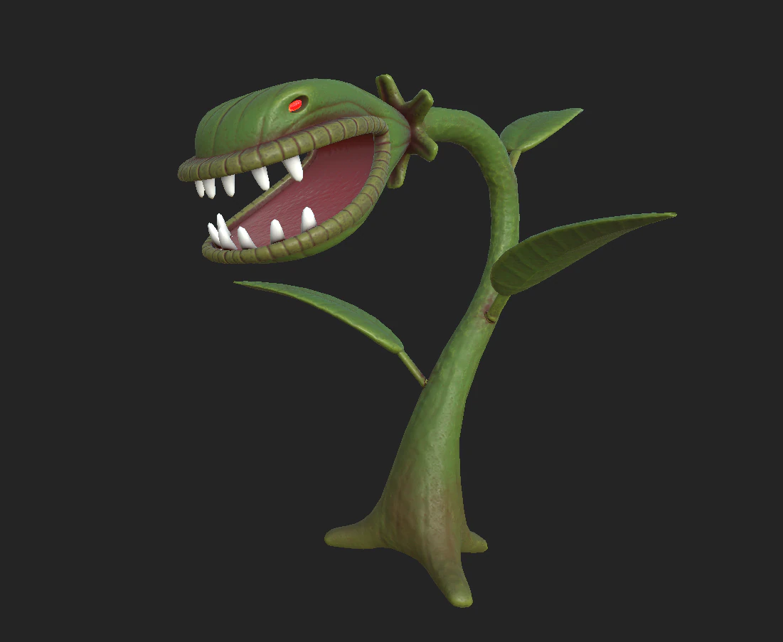 flower predator cartoon 3D Model .c4d .max .obj .3ds .fbx .stl .blend 