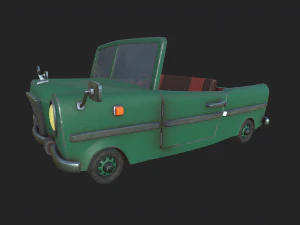cabriolet cartoon green 3D Model
