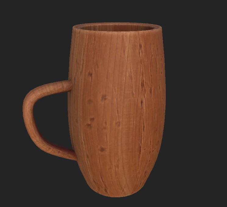 cup wooden 3 3D Model .c4d .max .obj .3ds .fbx .stl .blend 
