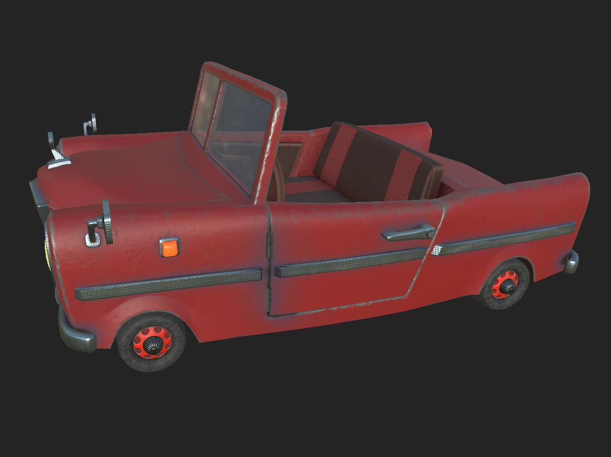 red car 3D Model .c4d .max .obj .3ds .fbx .stl .blend