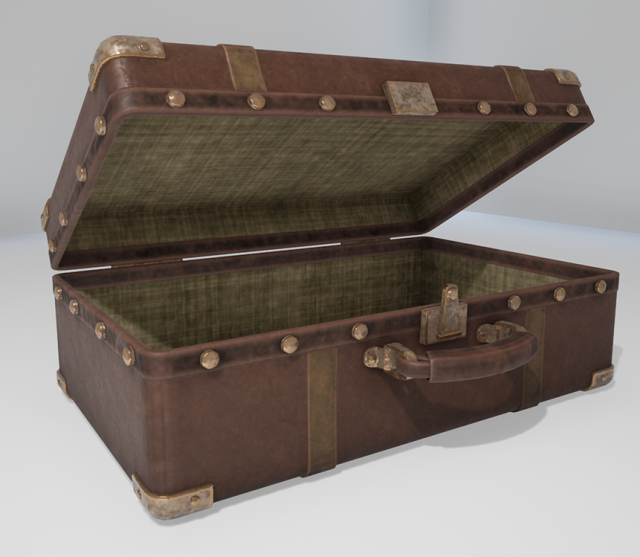 suitcase old 3D Model .c4d .max .obj .3ds .fbx .stl .blend 