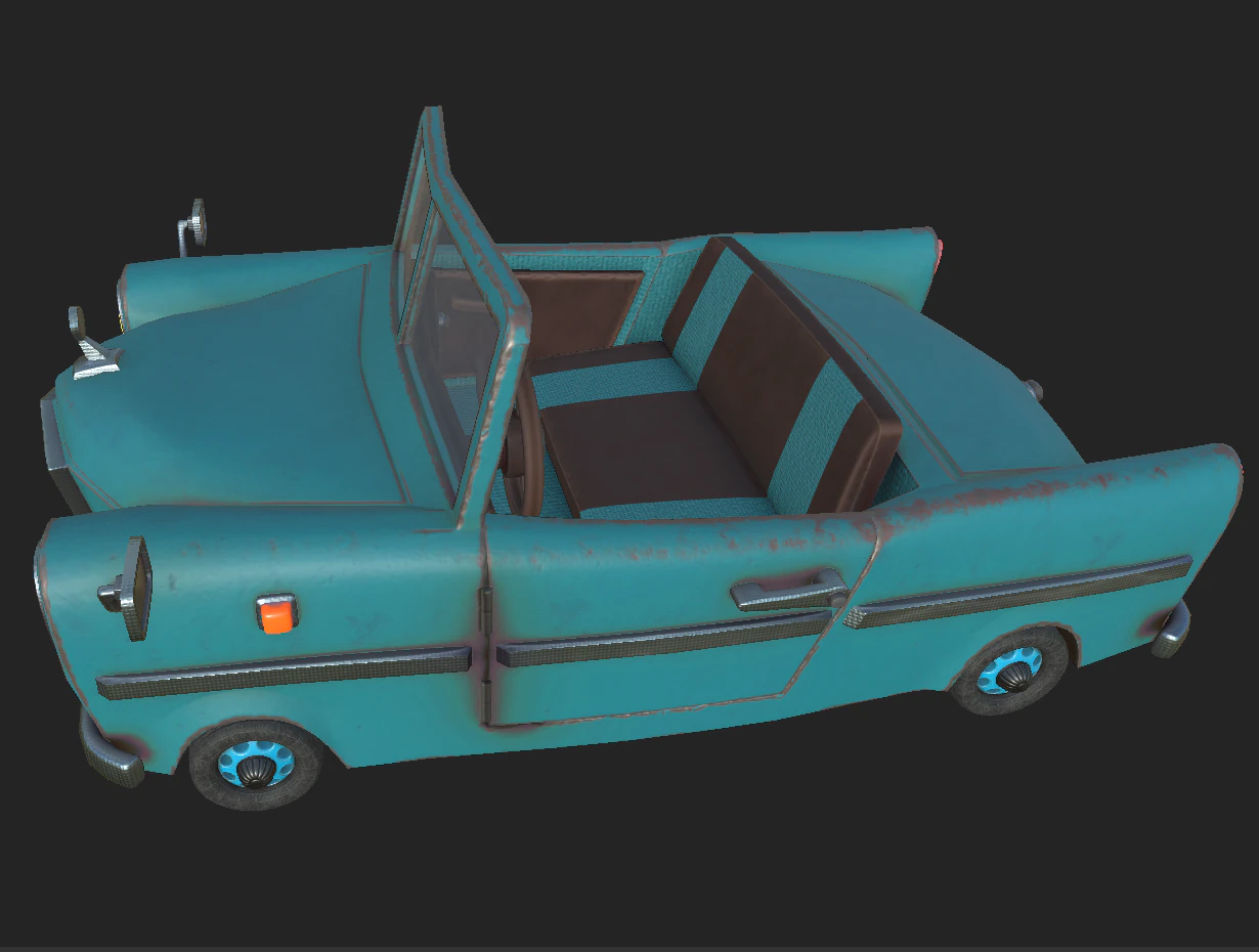 car cabriolet blue 3D Model .c4d .max .obj .3ds .fbx .stl .blend 