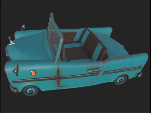 voiture cabriolet bleu Modèle 3D