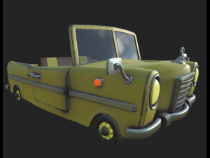old yellow car Model 3D